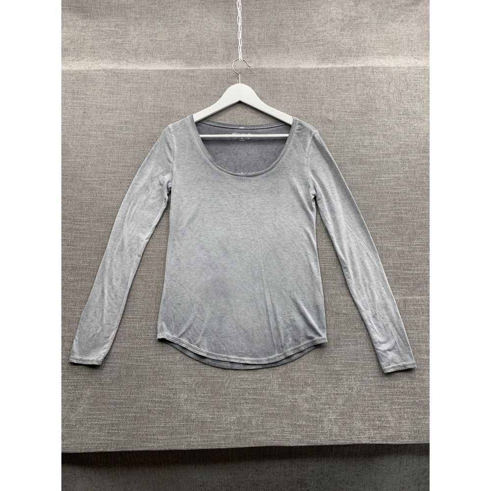 Vintage Mudd Shirt Womens XS Distressed Gray Long Sleeve Scoop Neck Pullover